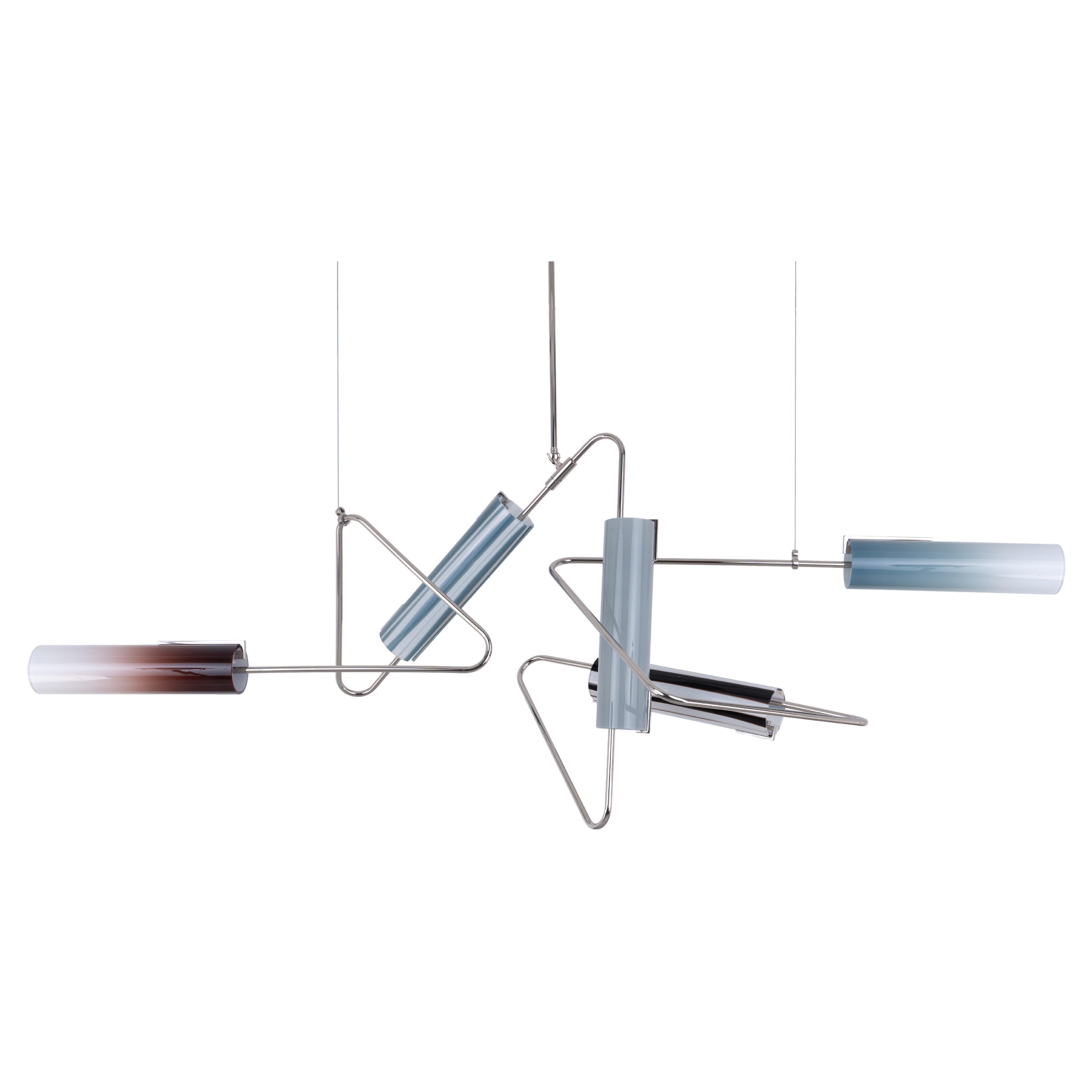 Continuum 72 Kronleuchter: Taube, Schiefer, Topas, Graues Glas by Avram Rusu STUDIO
