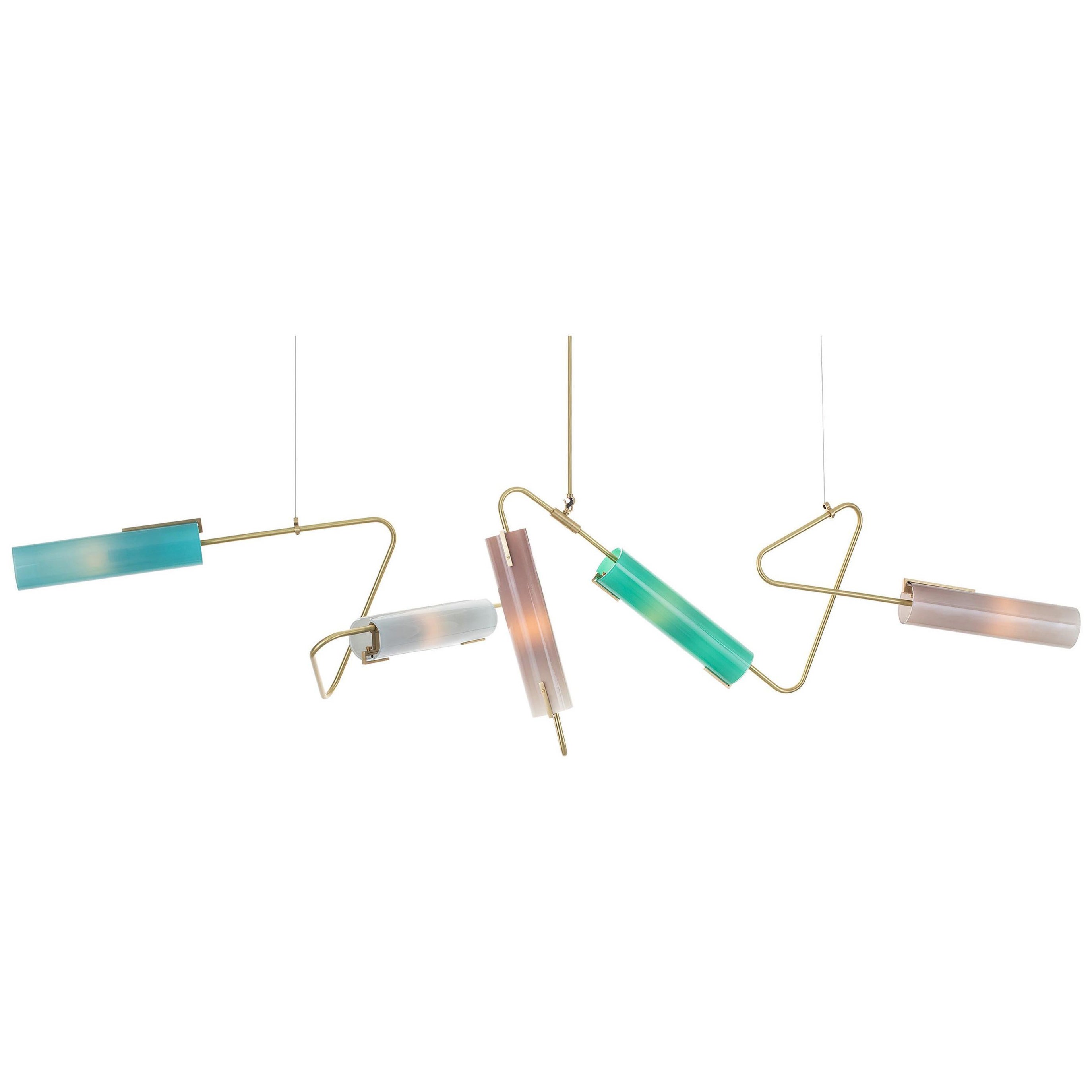 Continuum 85 Kronleuchter: Jade, Grau, Taupe Glas by Avram Rusu STUDIO im Angebot