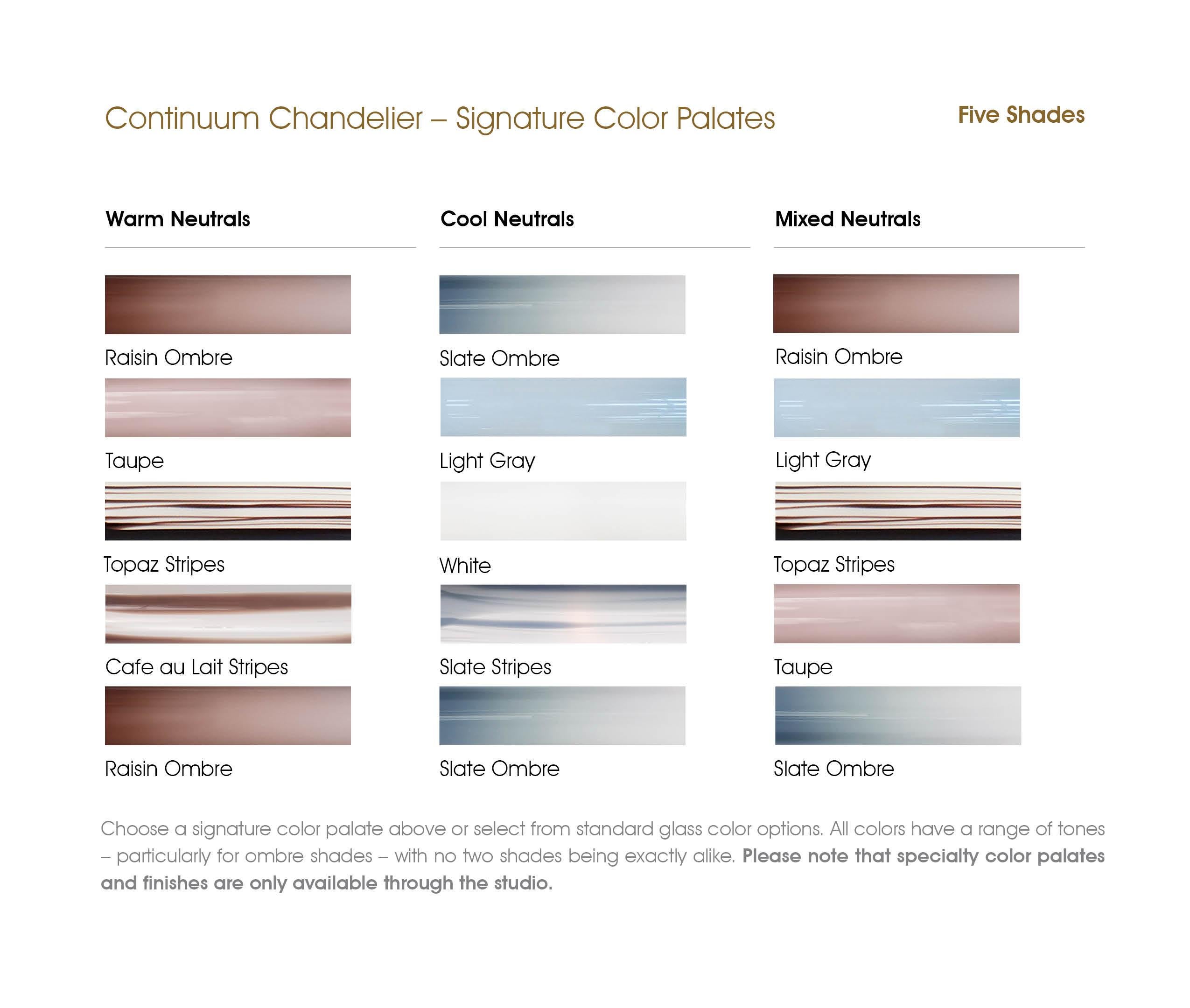 Continuum 85 Kronleuchter: Schiefer, Grau, Taupefarbenes Glas by Avram Rusu STUDIO im Angebot 1