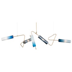 Continuum 85 Kronleuchter: Ultramarinblaues und marineblaues Glas von Avram Rusu STUDIO