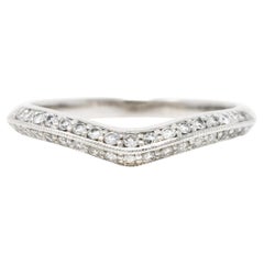 Contour 0.50 Carat Diamond Platinum Chevron Band Ring