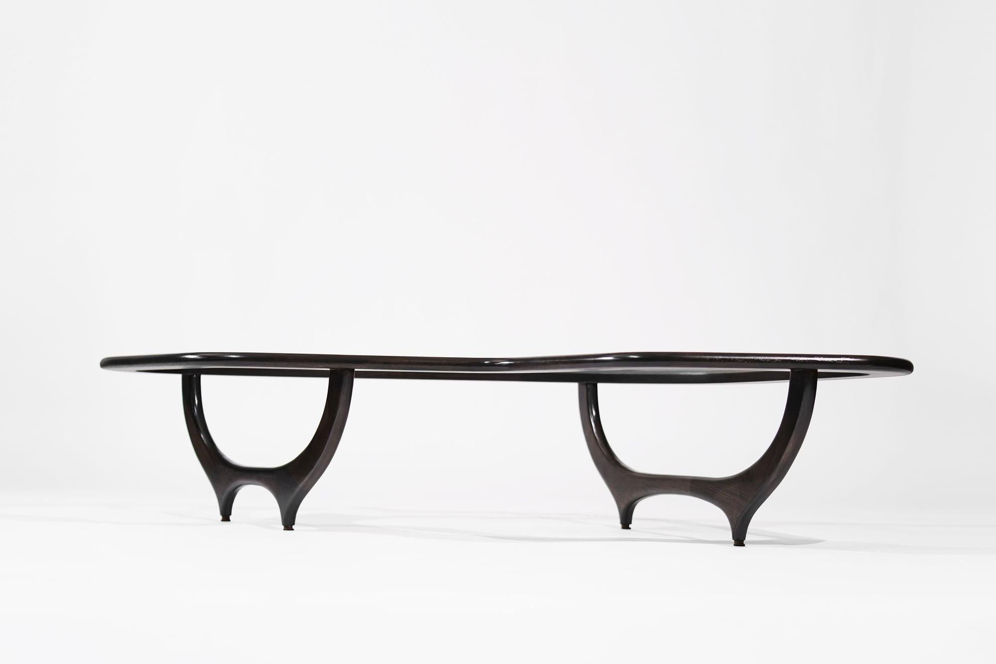 Mid-Century Modern Contour Coffee Table in Espresso by Stamford Modern For Sale