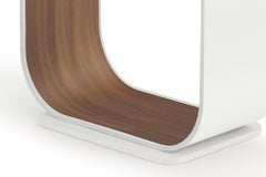 Contour Floor Lamp in White and Walnut by Pablo Designs