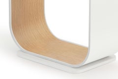 Contour Floor Lamp in White and White Oak by Pablo Designs