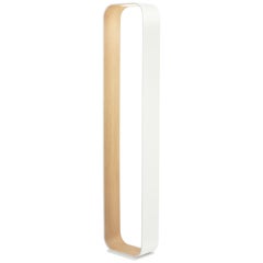 Contour Floor Lamp in White and White Oak by Pablo Designs