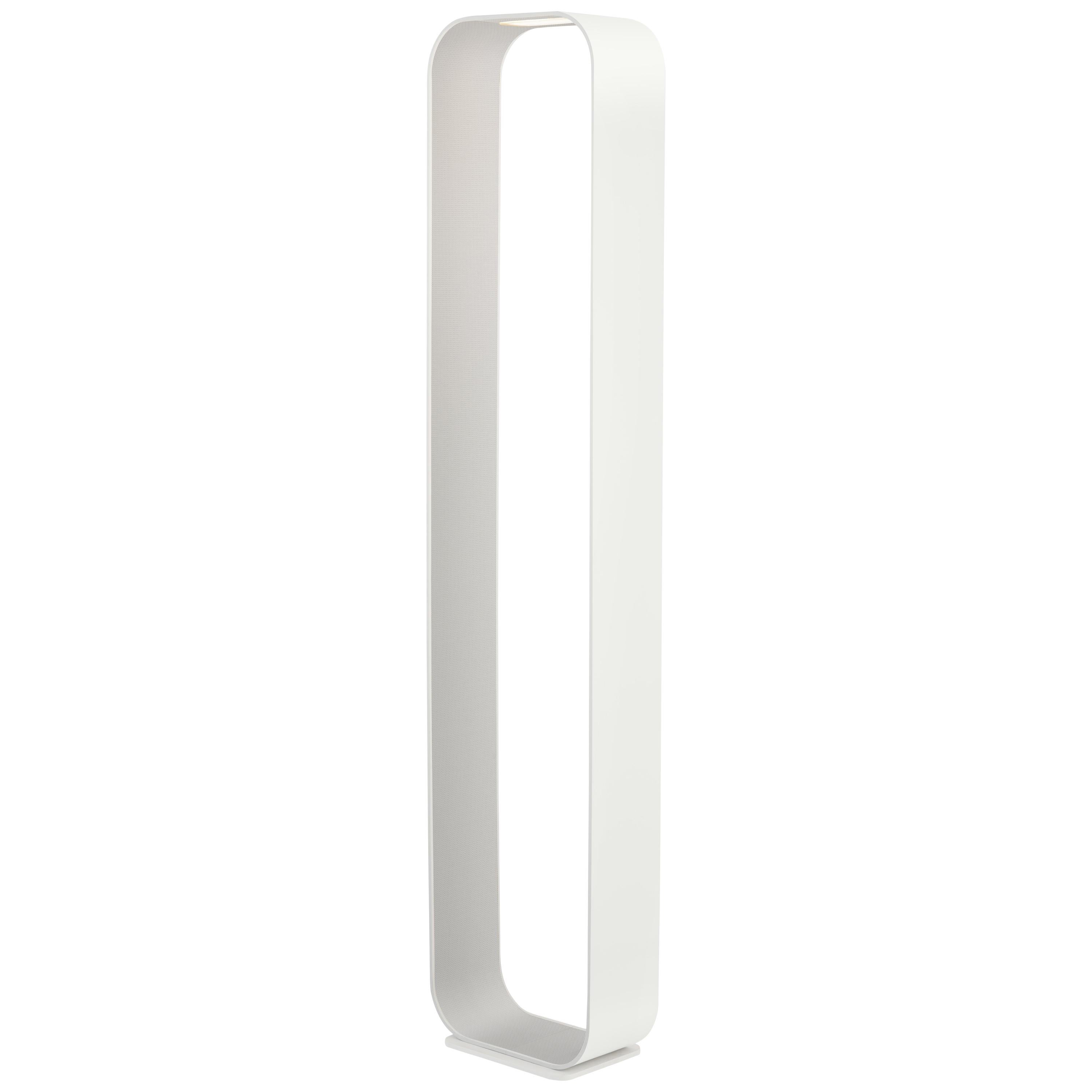 Contour Floor Lamp in White & Pearl by Pablo Designs For Sale