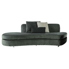 Canapé en velours vert Contour