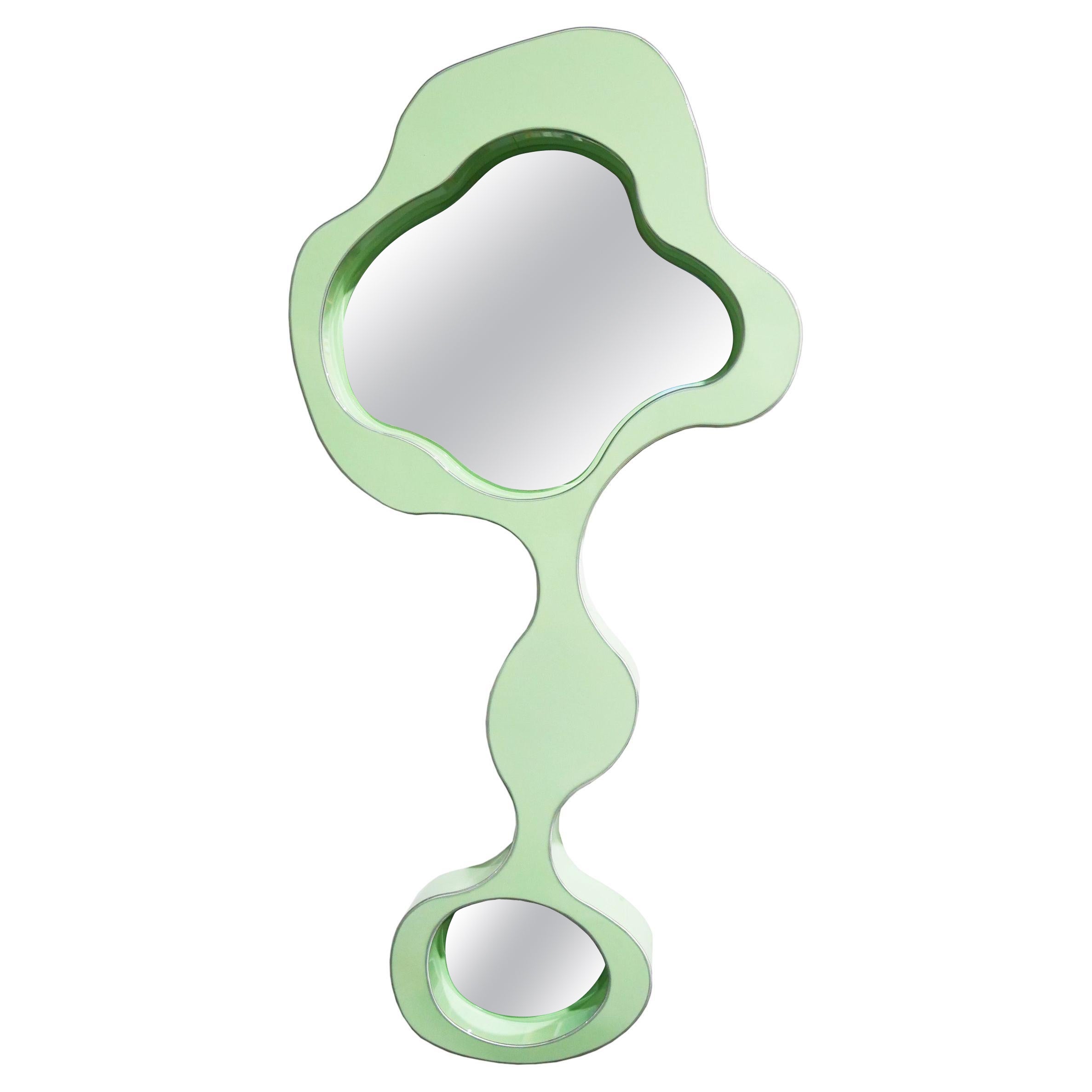 Miroir mural Contour Green by Bert Furnari Aluminium peint par poudrage RetroFuturistic