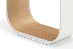 Große Contour-Tischlampe aus weißer und weißer Eiche von Pablo Designs