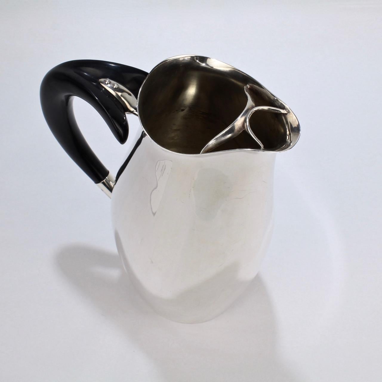 Contour Silver Plated Cocktail Pitcher by Robert King & John Van Koert for Towle 4