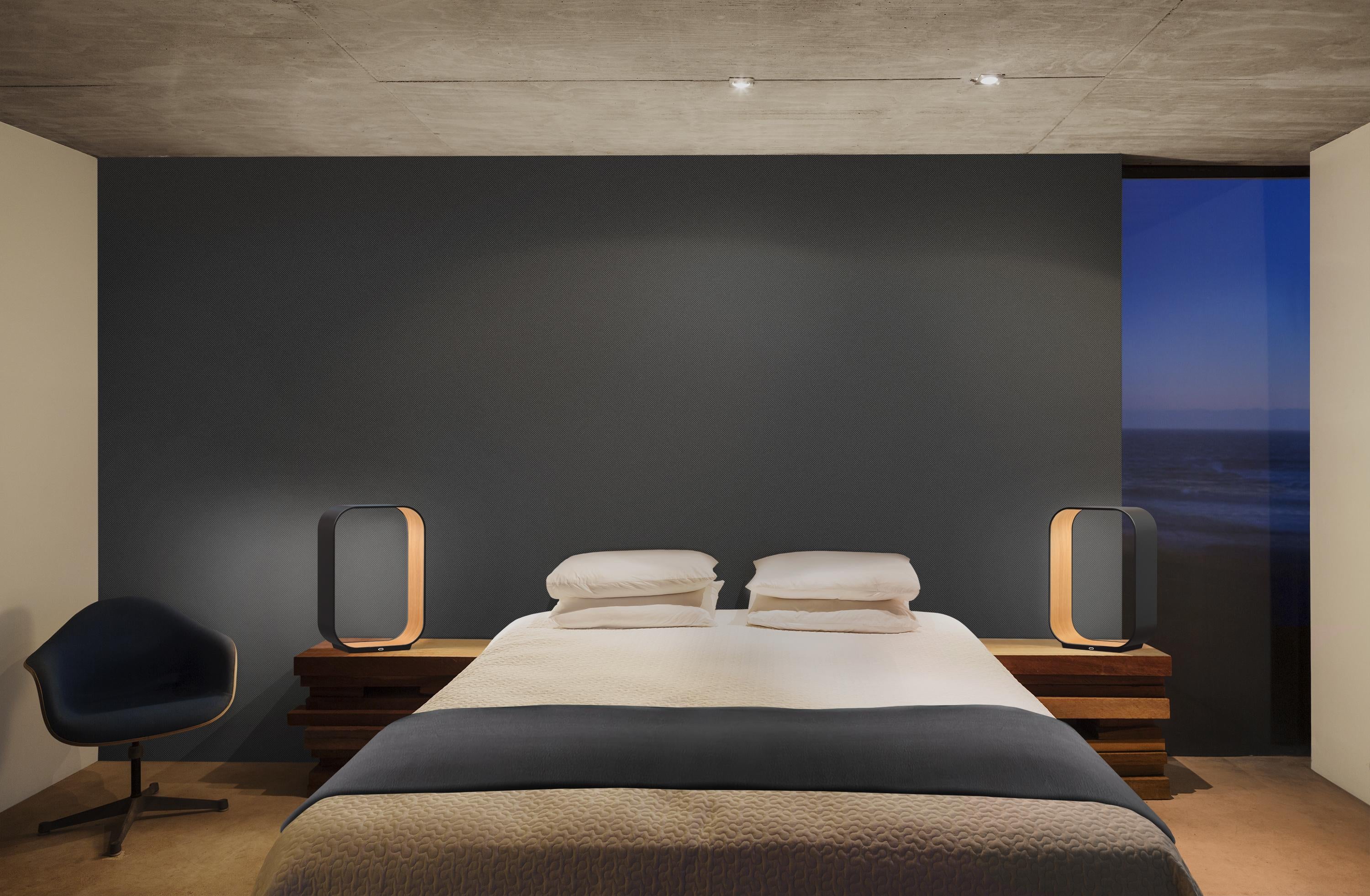 American Contour Small Table Lamp in Graphite and Walnut by Pablo Designs For Sale