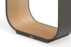 Contour Small Table Lamp in Graphite & White Oak by Pablo Designs