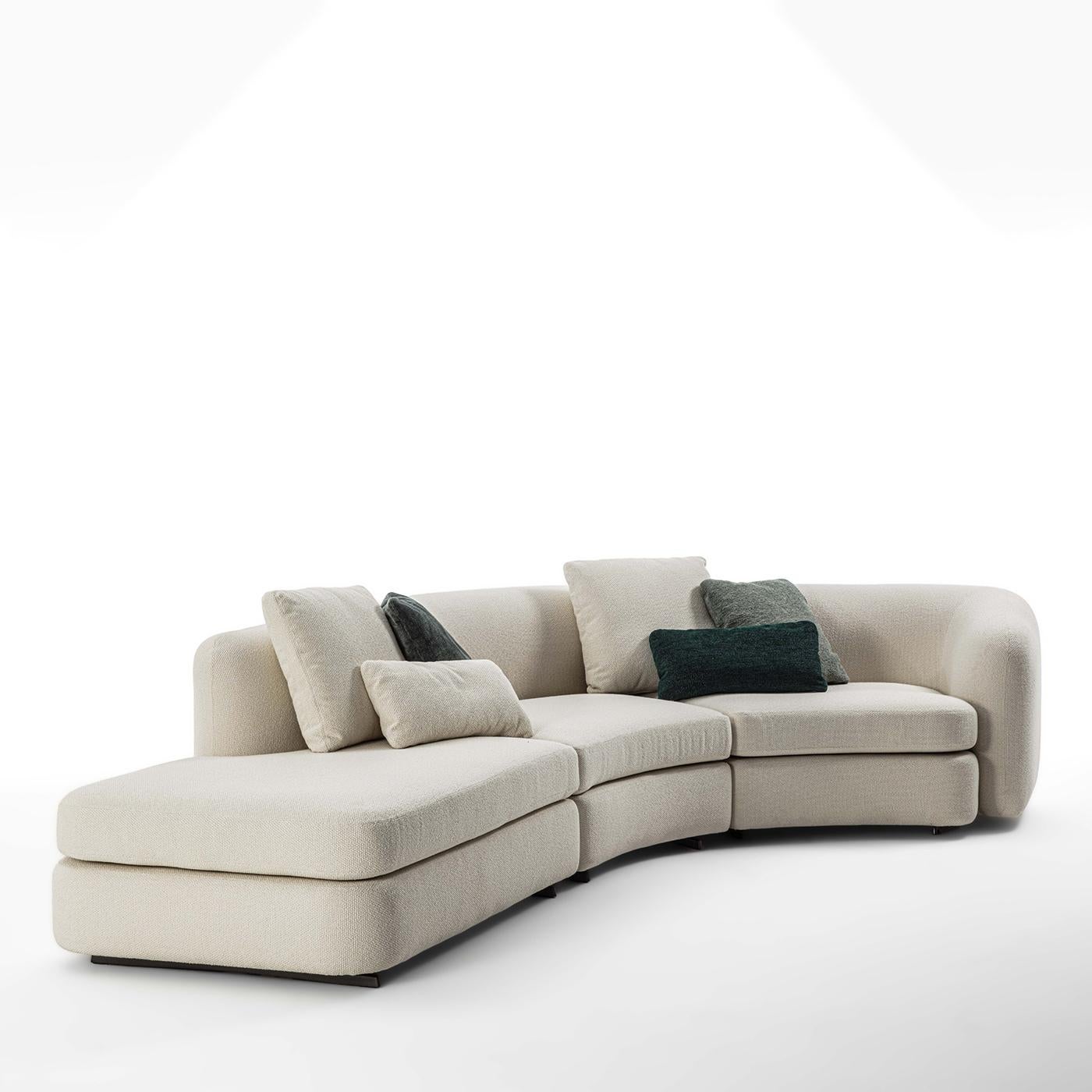 Sofá de tela blanco Contour Italian en venta