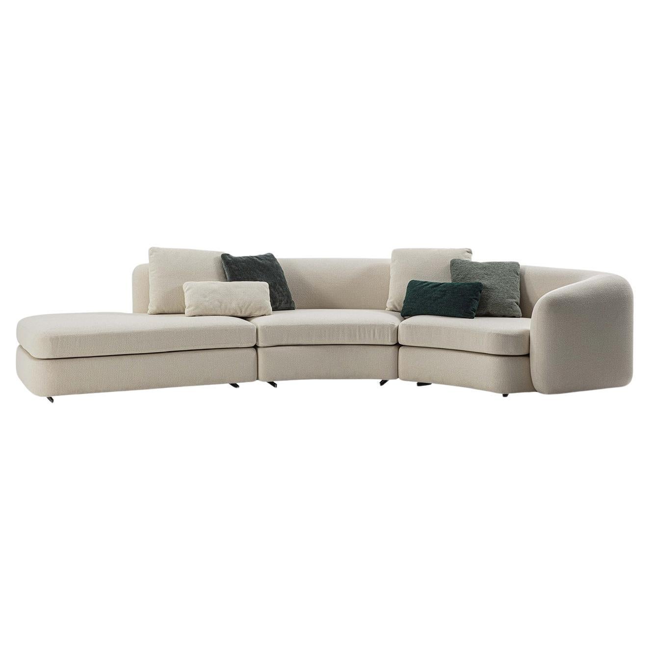 Contour White Fabric Sofa
