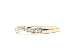 Contoured Diamond Band in 14k Yellow Gold