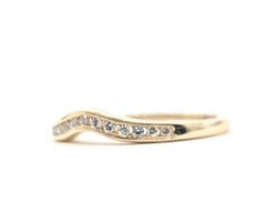Contoured Diamond Band in 14k Yellow Gold