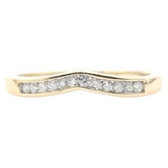 Contoured Diamond Band in 14k Yellow Gold