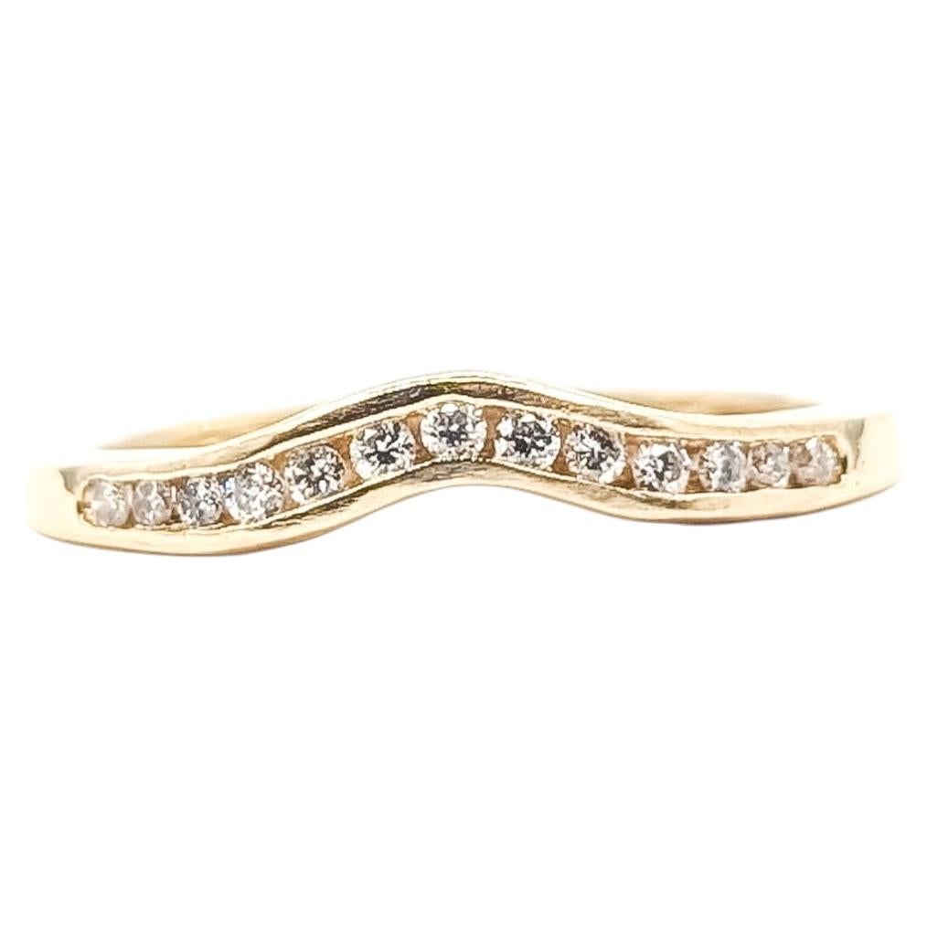 Contoured Diamond Band in 14k Yellow Gold