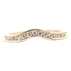 Contoured Diamond Band in 14k Yellow Gold