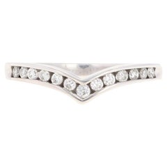 Vintage Contoured Diamond Wedding Band, 14k Gold Enhancer Round Brilliant .33ctw