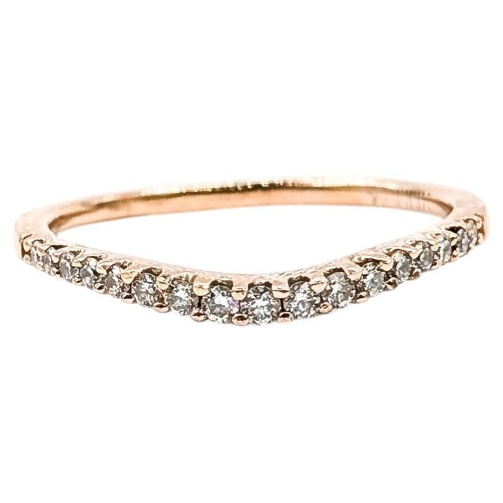 Contoured Diamond Wedding Band in 14k Rose Gold