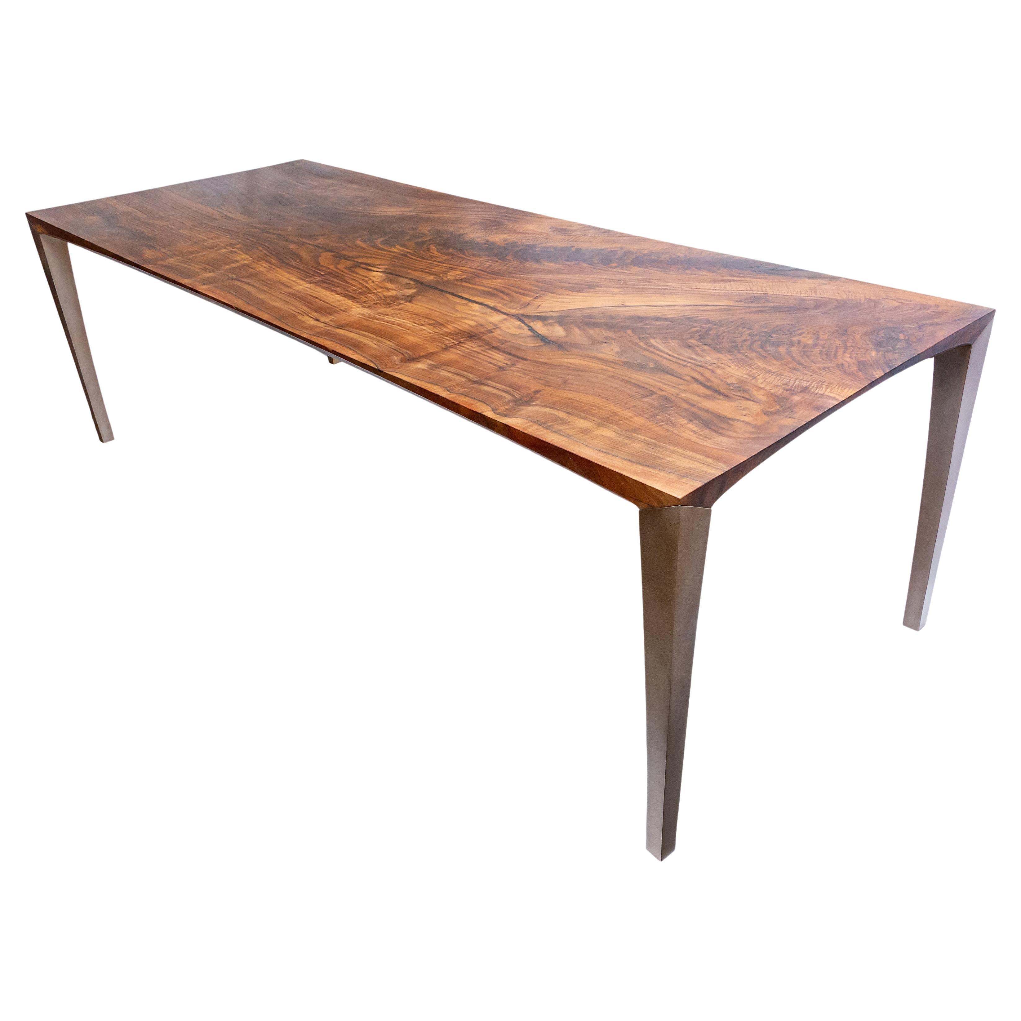 Contoured Reveal Bastogne Walnut Dining Table