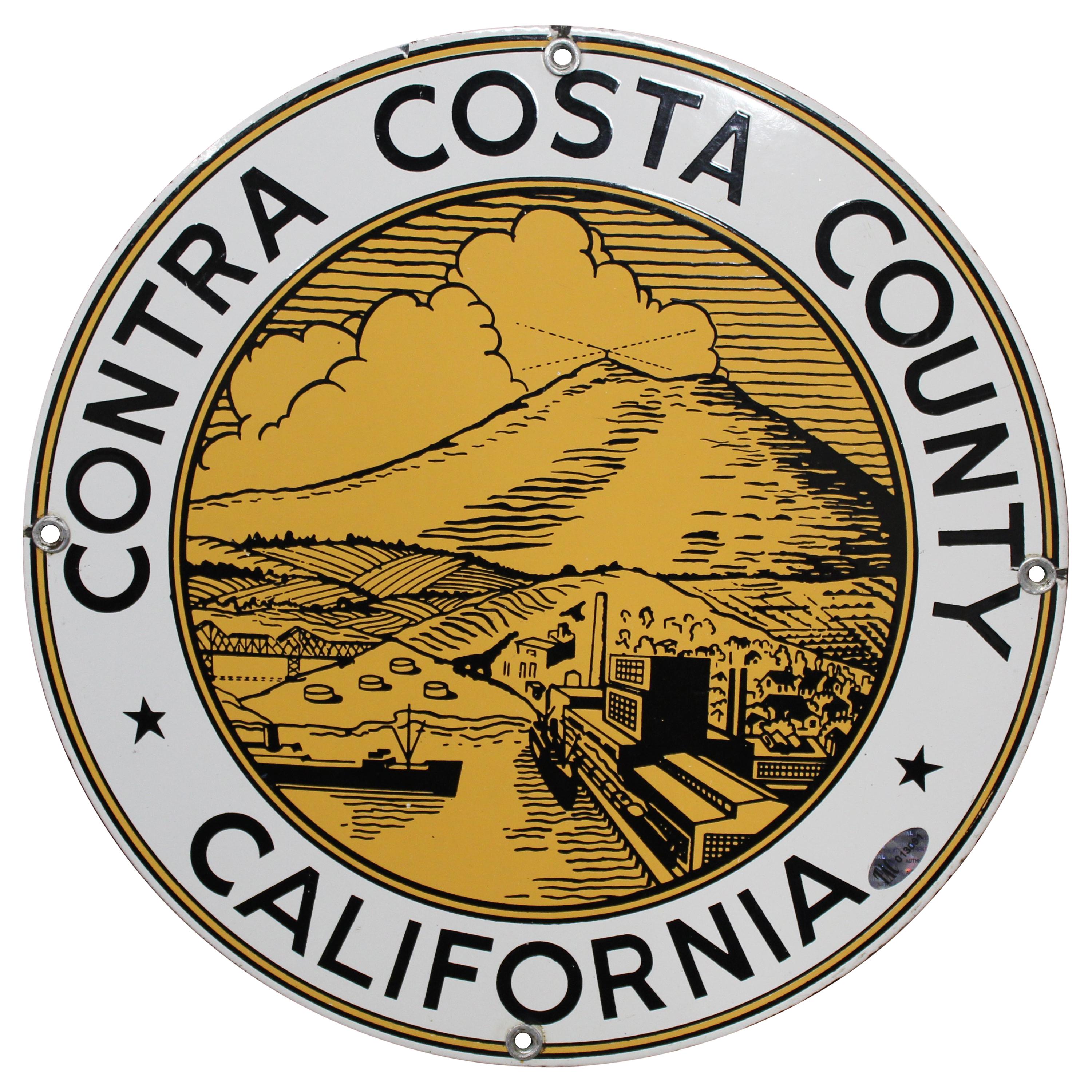 Contra COSTA County California Truck Door Porcelain Sign For Sale