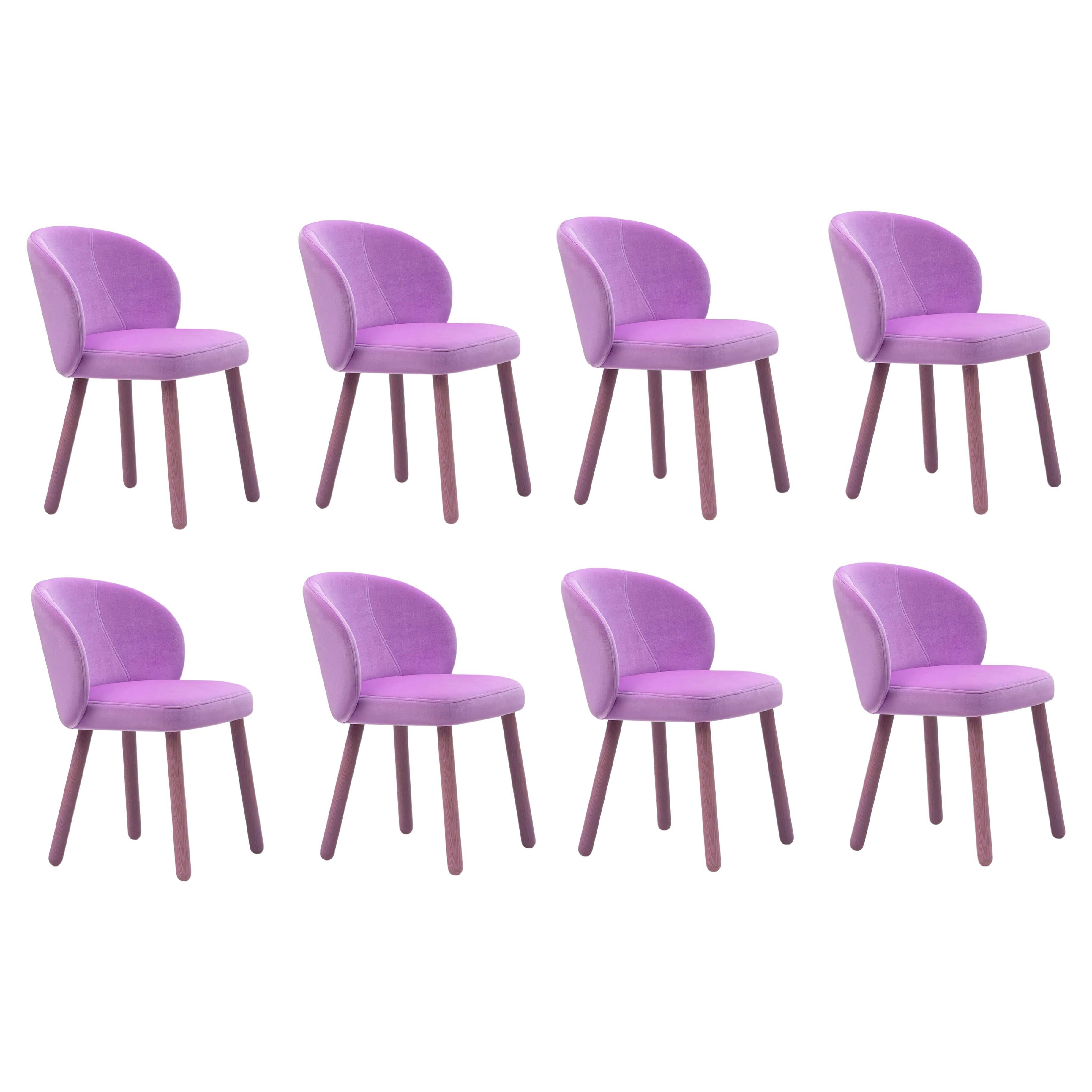 Sedie da pranzo Contract Grade con Silhouette organica curva - Set di 8 sedie in vendita