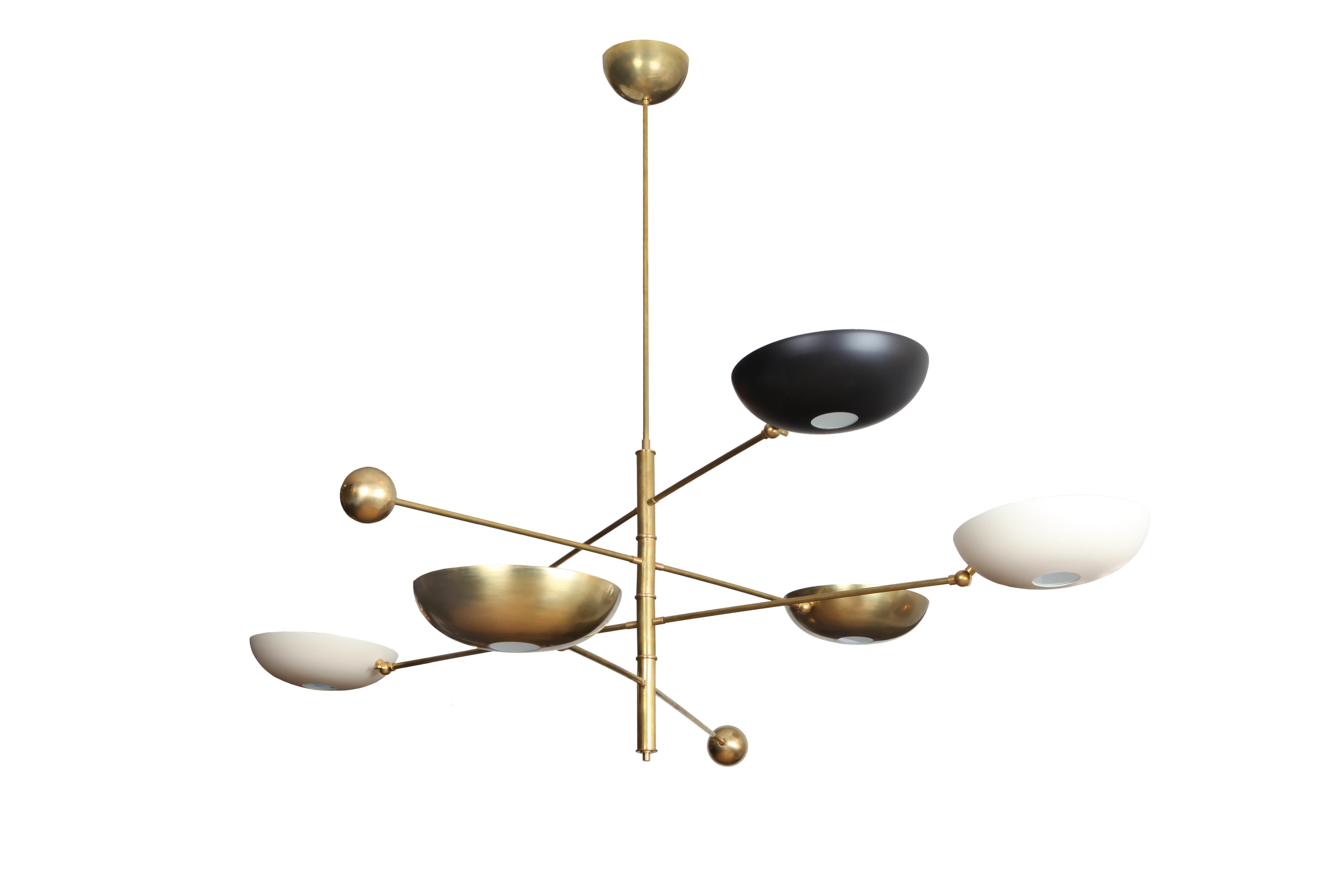Mid-Century Modern Contrapesi Midcentury Style Brass and Powder-Coated Cup Pendant (US Spec)