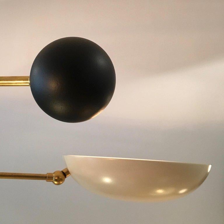 Contrapesi Midcentury Style Brass and Powder-Coated Cup Pendant 1