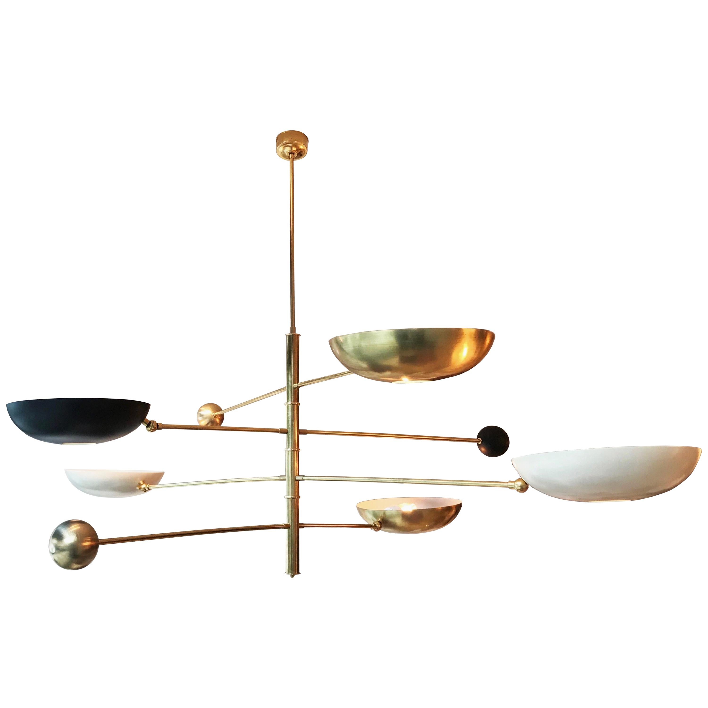 Contrapesi Midcentury Style Brass Pendant For Sale