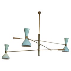 Lampadario a 3 bracci in ottone Contrappeso Due