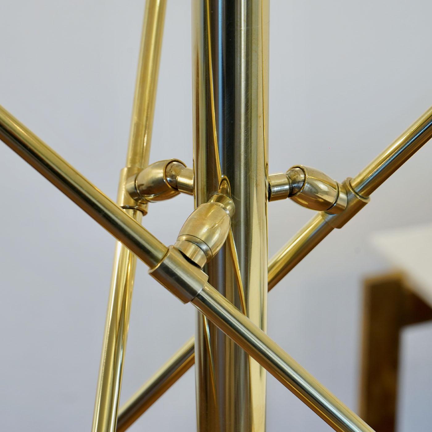 Contrappeso Terra Brass Three-Arm Floor Lamp by Silvio Piattelli In New Condition For Sale In Milan, IT