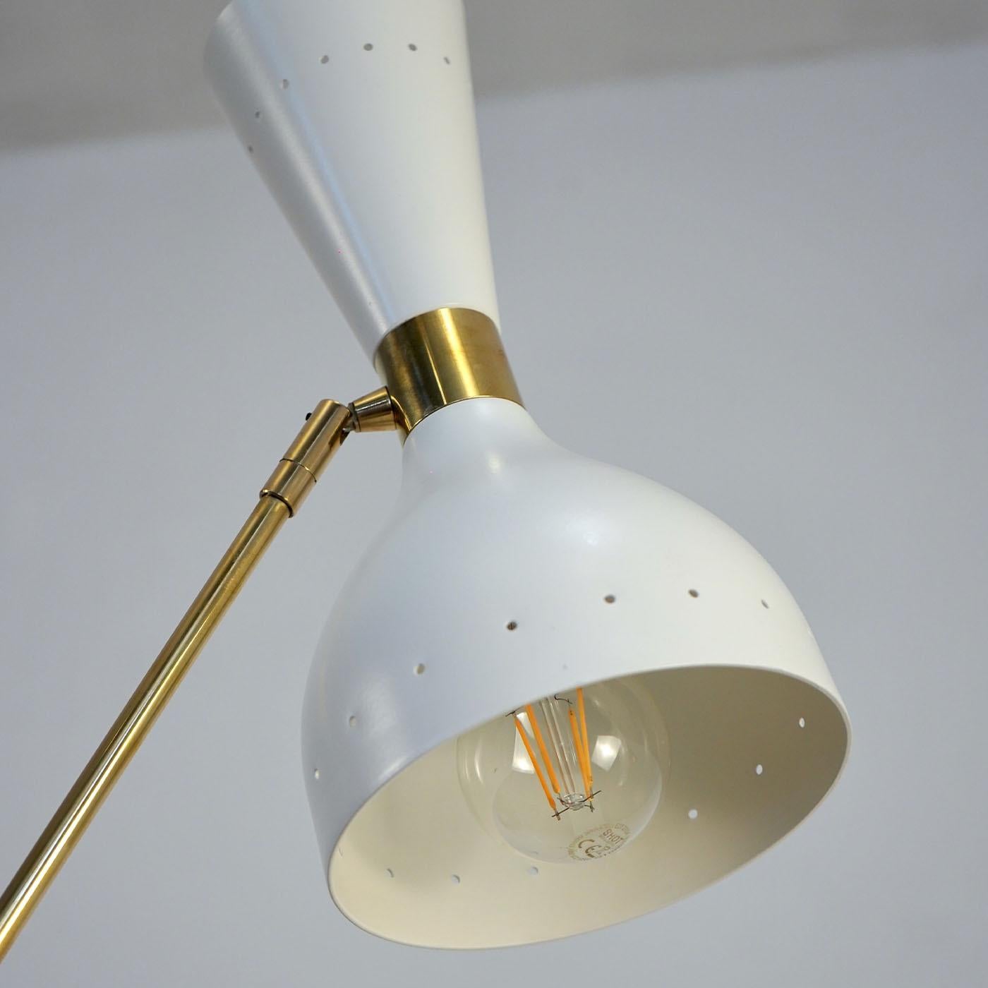 Contemporary Contrappeso Terra Brass Three-Arm Floor Lamp by Silvio Piattelli For Sale