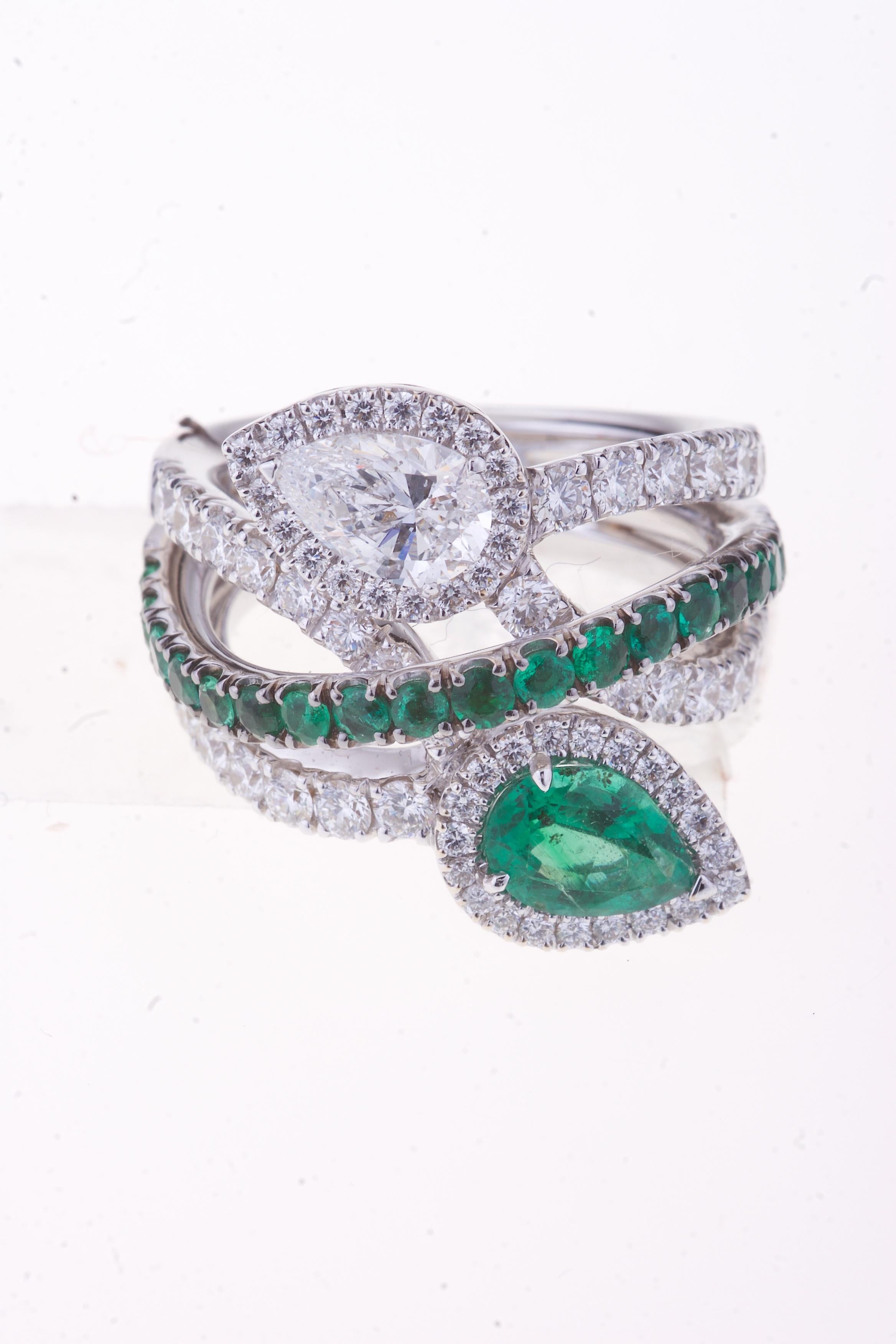 emerald drop ring