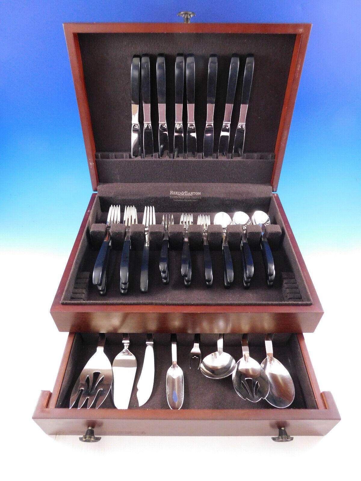 Mid-Century Modern CONTRAST BY LUNT sterling silver with nylon handle Flatware set, designed by Nord Bowlen of Greenfeld, MA in 1956 - 40 pieces. This set includes:


8 Knives, 9 3/8