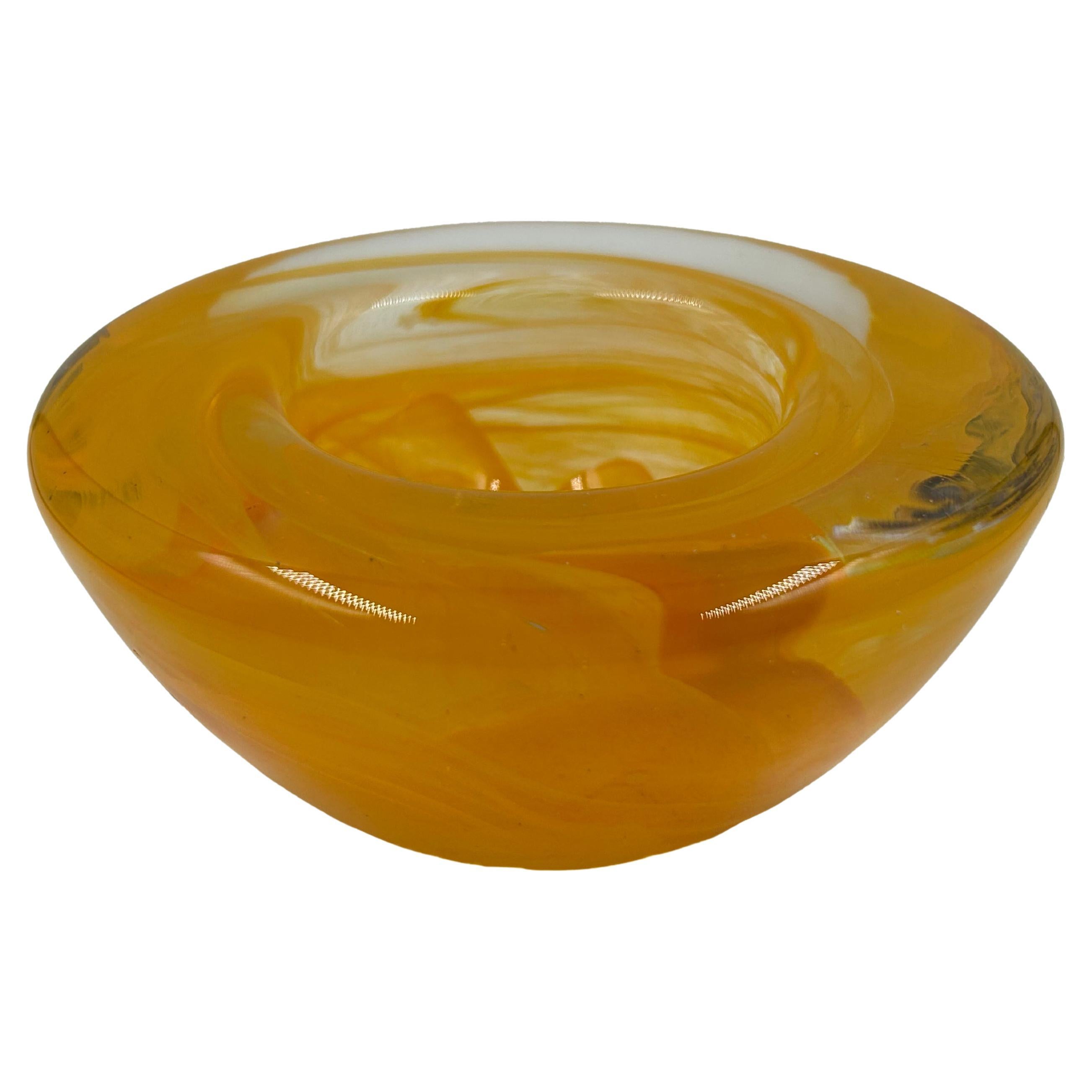 "Contrast" Glass Bowl, Kostaboda Orange