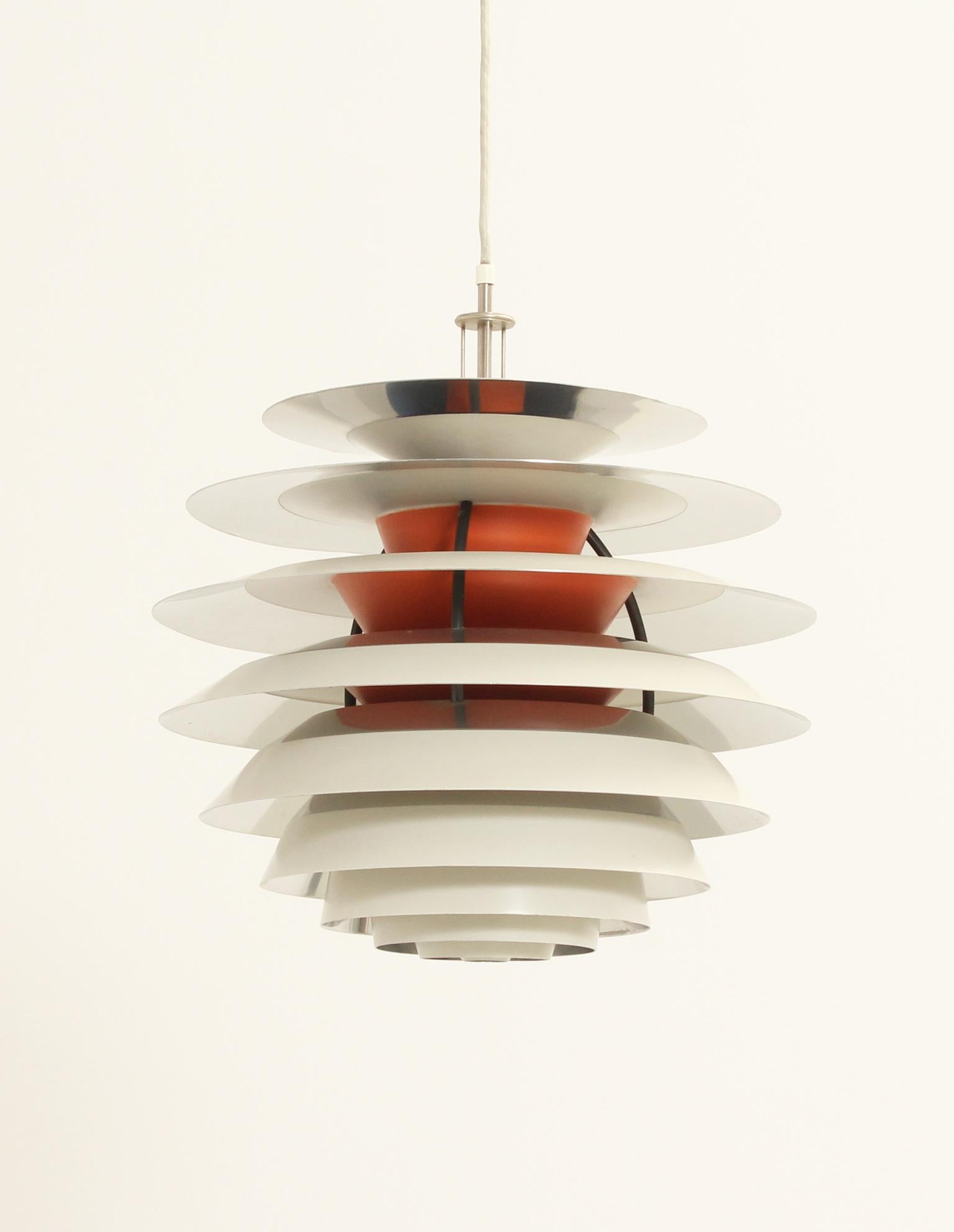 Aluminum Contrast Pendant Lamp by Poul Henningsen for Louis Poulsen