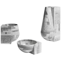 Contrasti Carved Marble Vase Set