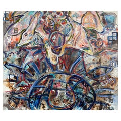 "Contrasting Tides" Abstract Mixed Media Painting by Artist Jason Stallings