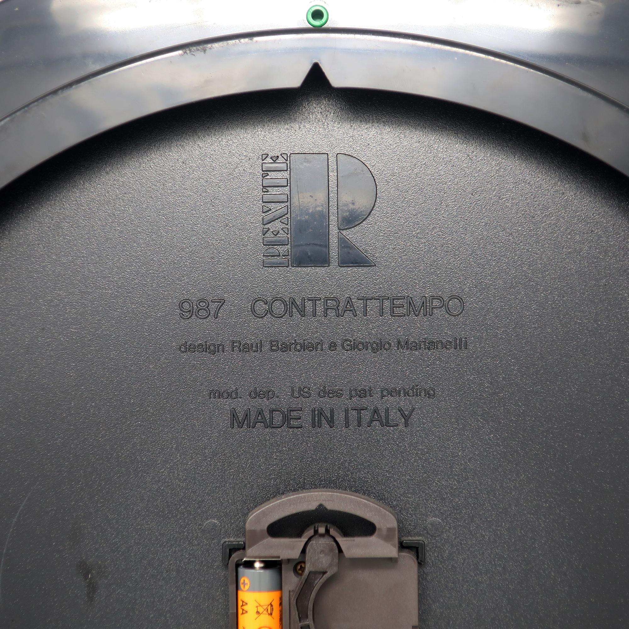 Contrattempo Pendulum Wall Clock by Barbieri and Marianelli for Rexite In Good Condition In Brooklyn, NY