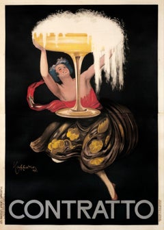 'Contratto ' Origina Vintage Art Deco Advertising Poster by Cappiello, 1930