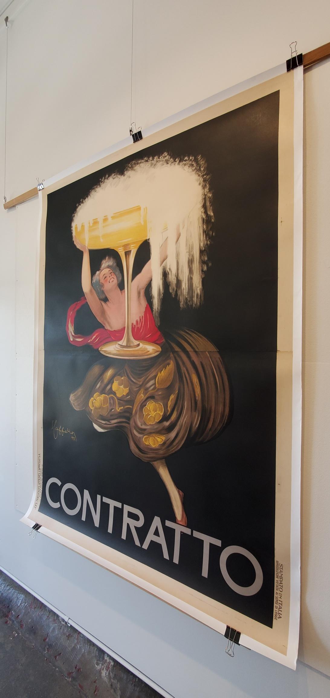 Italian 'Contratto ' Origina Vintage Art Deco Advertising Poster by Cappiello, 1930