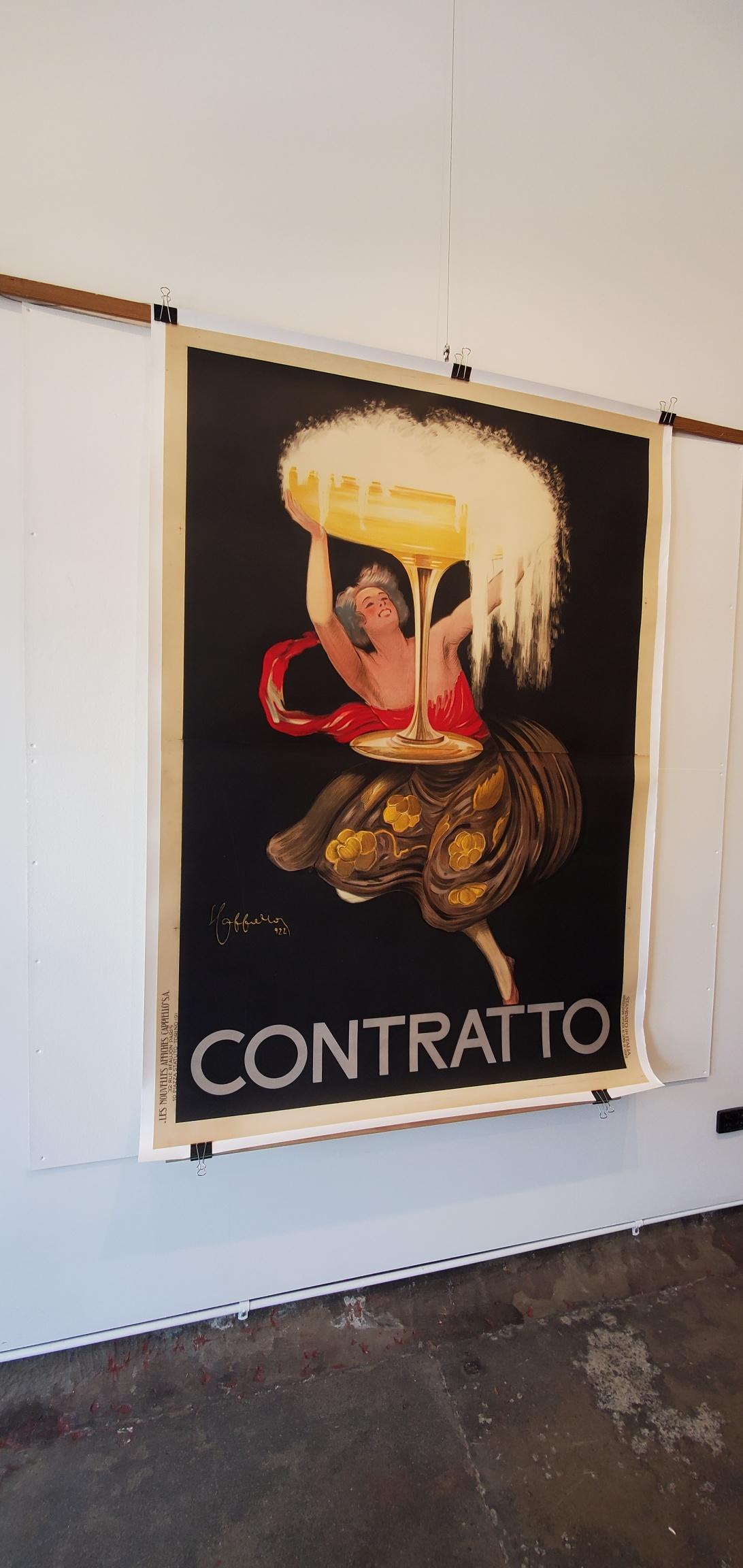 Italiano 'Contratto' Origina Poster pubblicitario d'epoca Art Deco di Cappiello, 1930
