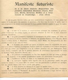Contre l'Art Anglais, Italy 1914