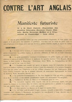 Contre l'Art Anglais, Italy 1914