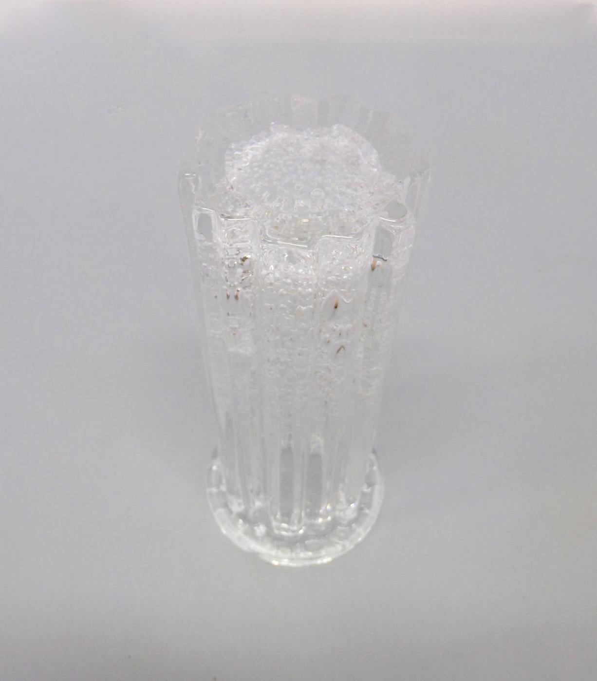 Controlled Bubble Ice Vase Attributed to Tapio Wirkkala In Excellent Condition In Ferndale, MI