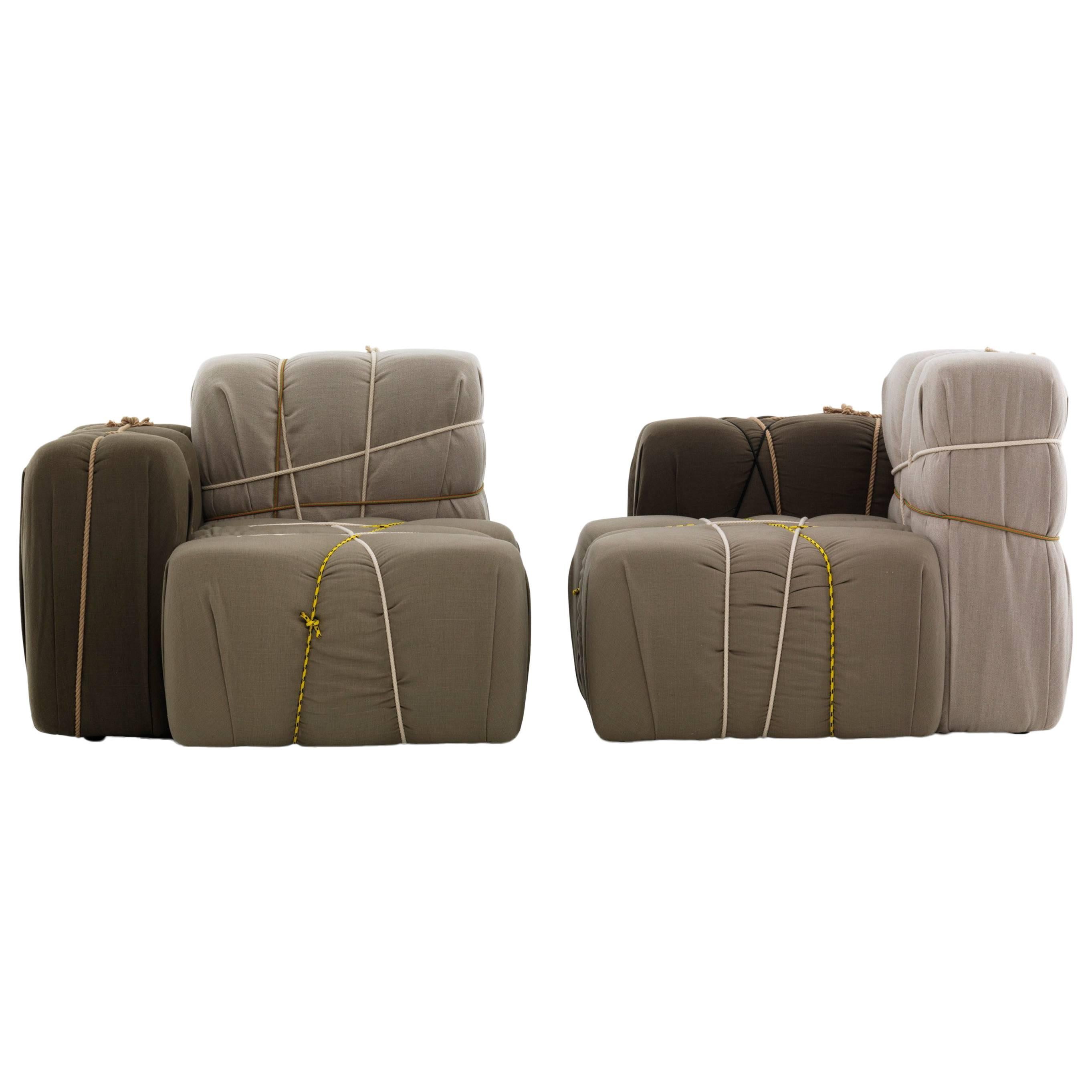 Contropakko Padded Armchair by Marcantonio & Mogg For Sale