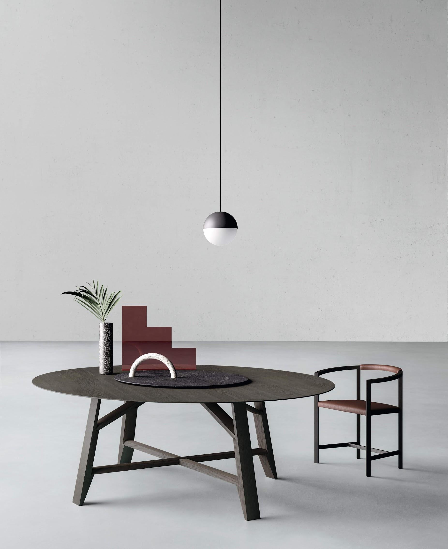 Controvento Table in Charcoal Gray with Revolving Tray by Busnelli (Moderne) im Angebot
