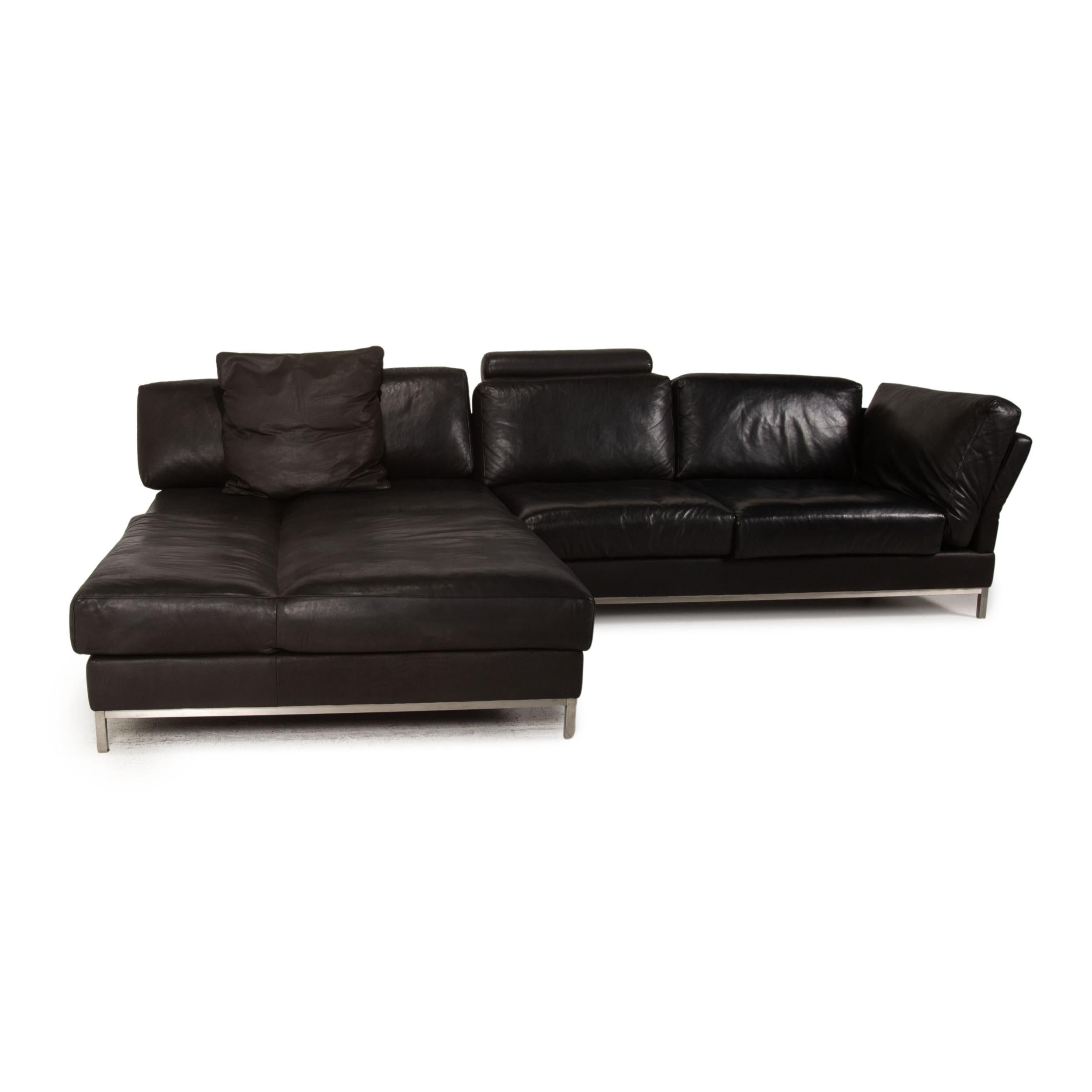 Contur Semino Leather Sofa Black Corner Sofa Couch For Sale 1